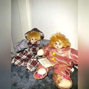 SALE 2 Beautiful Porcelain Clowns, Zandra
